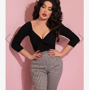 3X Black Tie Me Up Top - Vixen by Micheline Pitt NWT